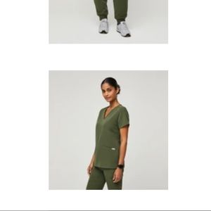 FIGS SCRUB SET IN DARK OLIVE